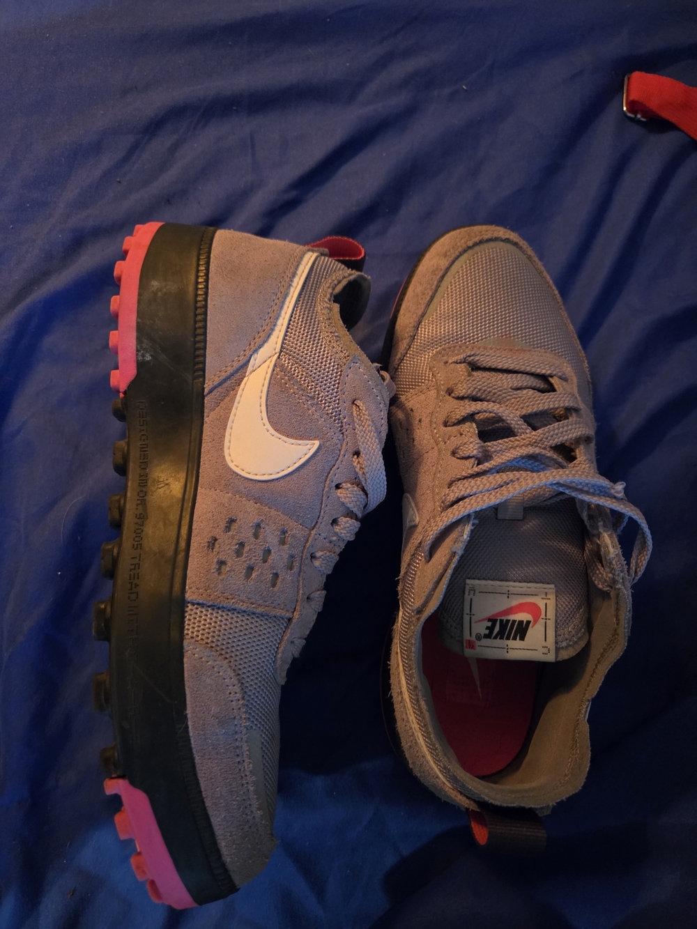 Nike Gray Sneaker Interior Tag with Black Swoosh